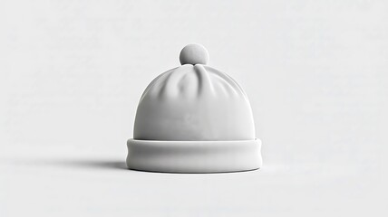 Fototapeta premium Minimal white winter hat mockup isolated on clean background for fashion and apparel design presentation