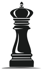 Fototapeta premium Black and White Chess King Piece Illustration, Board Game Concept