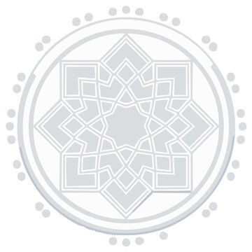 Elegant geometric pattern featuring an Islamic octagram star design in a subtle circular frame ornament
