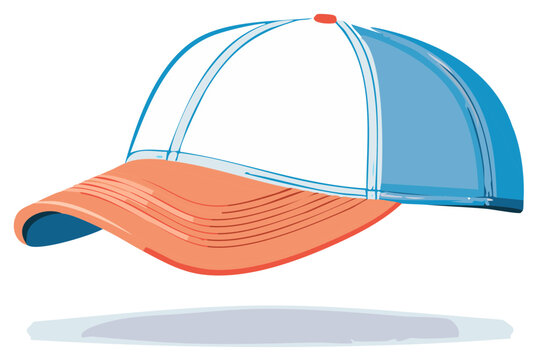 Stylish baseball cap with orange visor and blue details with a sporty flair