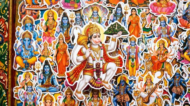 Image of Hindu god Hanuman fetching the herb-bearing mountain, Hue, Vietnam, Indochina