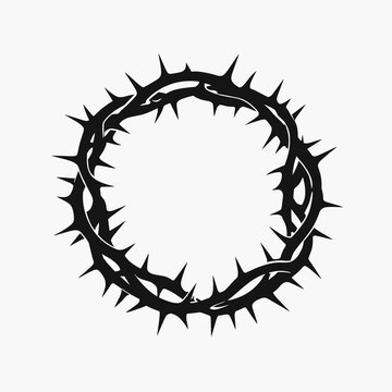  Crown of Thorns Black Silhouette Easter Religious Icon