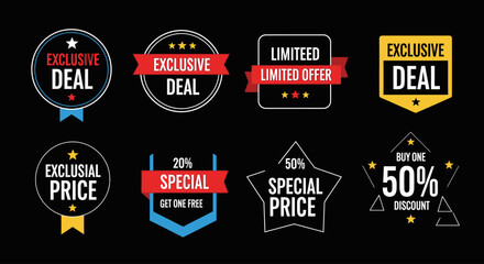Obraz premium Exclusive Deal Discount Labels Collection.