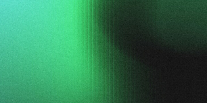 Abstract green gradient background with vertical glass-like grooves, grainy noise texture, transitioning from bright mint to deep dark green. 