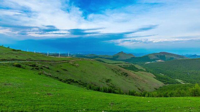 Fengning Bashang Grassland Cloud Wreathed Prairie View Timelapse