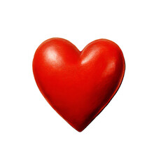 Fototapeta premium Glossy red heart shape isolated on white background love symbol 3D render