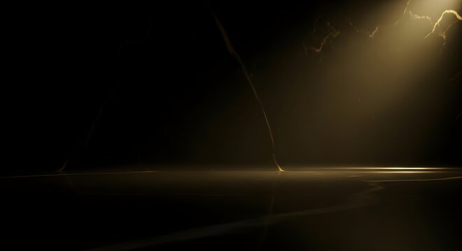 Modern Luxury Black Background with Golden Lighting for Branding Jpeg Image.
