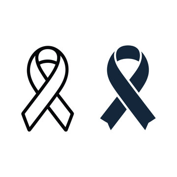 Awareness ribbon icons set, support cause symbol, memorial day remembrance, charity walk poster, health campaign branding, graphic, vector illustration elements