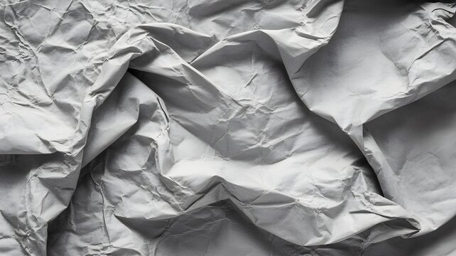 Textured Gray Creases: An abstract image of crumpled gray paper, showcasing intricate textures and dynamic shadows, a study in form and shadow.