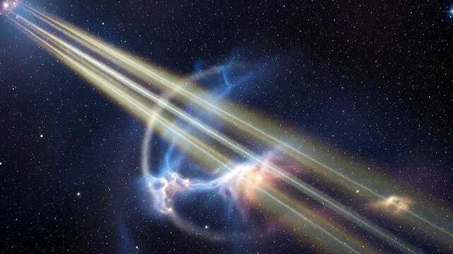 Cosmic Light Beams and Nebula Formation.