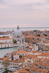 Fototapeta premium Venetian skyline with waterways. Overview of Venice with bridges and domes