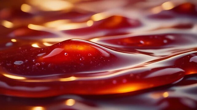Close up of red liquid substance.