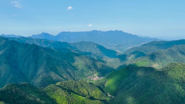 Xingfuling Southern Anhui Chuan Zang Route Mountain Ridges and Forests 4K Aerial