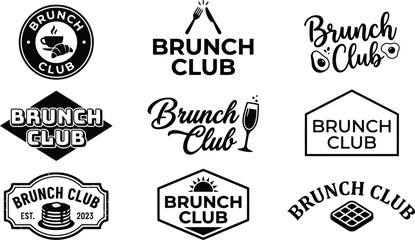 Fototapeta premium Set of brunch club logo designs
