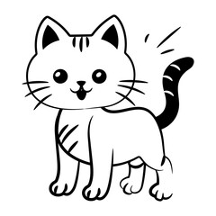 Hand drawn style icon depicting a cat © Prosymbols