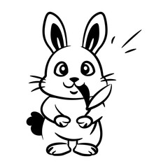 Obraz premium Doodle style icon showing a rabbit