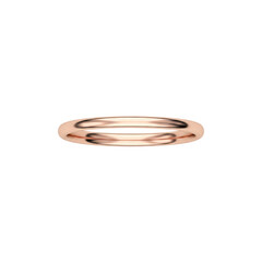 Naklejka premium Elegant thin rose gold wedding band with a polished metallic finish and defined edges, isolated on a white background, minimalist luxury jewelry advertisement