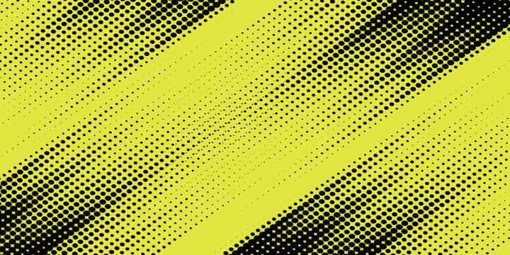 blue halftone on yellow background. Vector dotted sparkles or halftone shine pattern texture Pop Art Style Background.