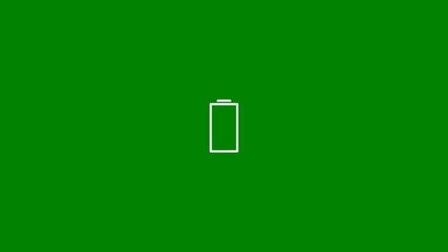 Battery Charging, Recharging Battery, Charging Progress, Battery Level concept - minimal motion graphics clip, Green Screen, Seamless Loop, foreground color 7.5% gray