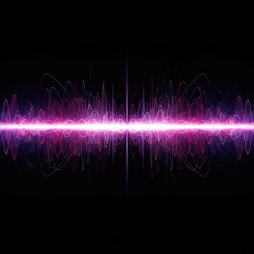 Flowing abstract energy field background depicting dynamic sound waves and frequency modulation in vibrant digital patterns, pattern, digital, glowing