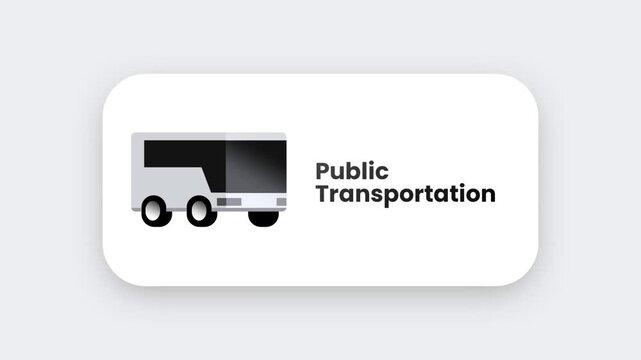 A black and white truck icon representing public transportation or freight logistics service on a simple clean rounded white badge