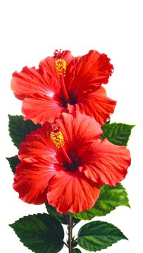 A vibrant floral arrangement featuring two red flowers