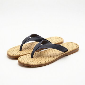 Japanese mens zori sandals with tatami rush weave surface, white