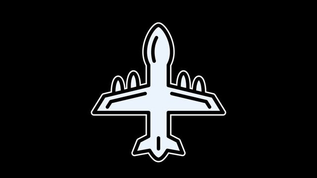 Seamless loop animation of a military surveillance drone moving up and down. 4K gray predator aircraft on alpha channel transparent background for technology and reconnaissance visuals