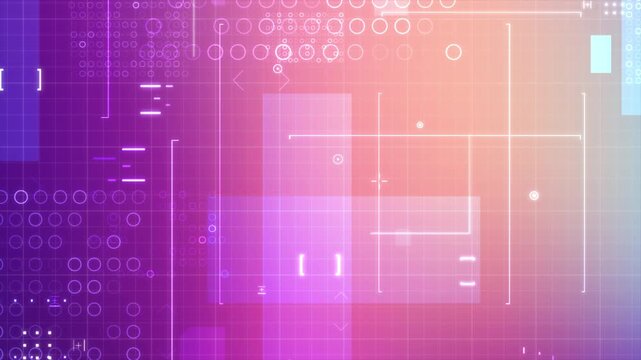 4K UHD futuristic HUD overlay animation with minimal interface elements, dots, and geometric frames. Clean sci-fi UI for live streaming