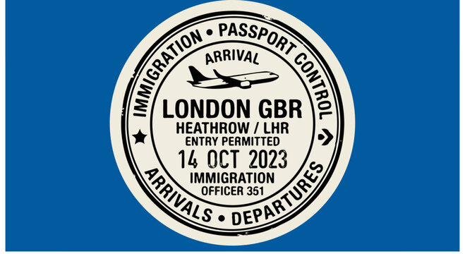 London Heathrow Airport Passport Stamp.