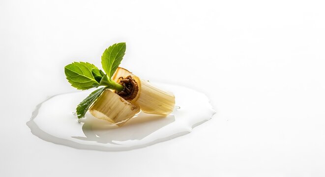 Delicious piece of food on plate.