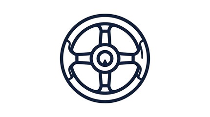 Fototapeta premium Simple steering wheel icon design.