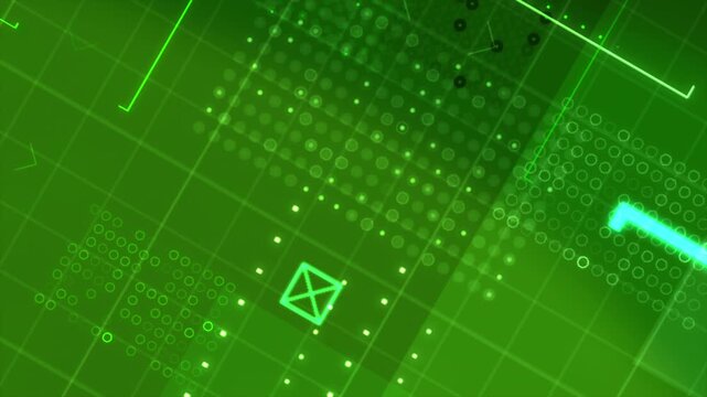 4K UHD futuristic HUD overlay animation with minimal interface elements, dots, and geometric frames. Clean sci-fi UI for live streaming