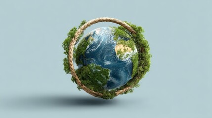 Fototapeta premium Global nature concept with green elements. climate change global warming four seasons summer winter rainy spring weather seasonal change