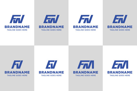 Letters FW EW FN EN FV EV FM EM Dynamic Logo Set