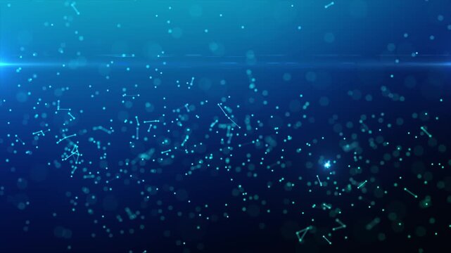 Abstract particle network forming neural link structures in digital space for AI systems futuristic technology concept