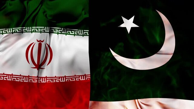 Pakistan vs Iran Flags Animation 4K Loop Background