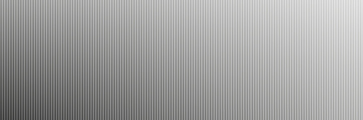 Obraz premium Acrylic satin corrugated glass texture light gray background. Blurred soft ribbed transparent striped door window overlay. Metal silver reeded polycarbonate sheet. Abstract vertical gradient pattern