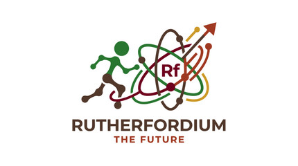 Fototapeta premium Rutherfordium Atom and Future Concept