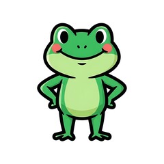 Fototapeta premium Smiling Cartoon Frog Character Illustration.