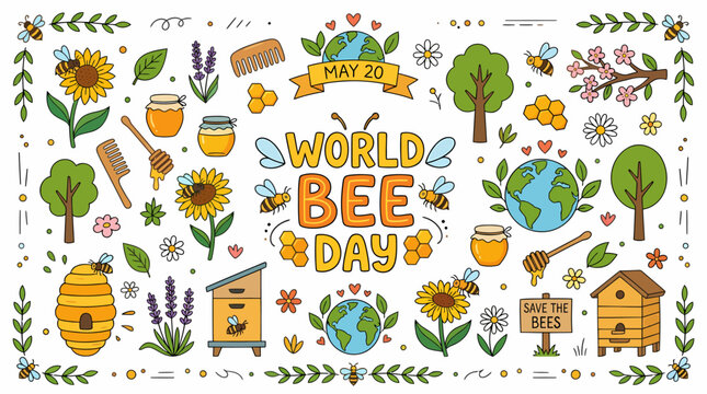 World Bee Day Celebration Illustration