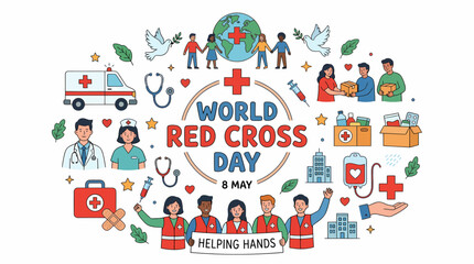 Fototapeta premium World Red Cross Day Helping Hands Charity