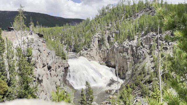gibbons waterfall in Yellowstone National Park