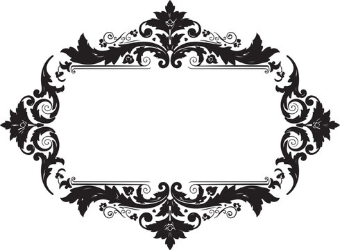 Black ornate frame with floral scrolls