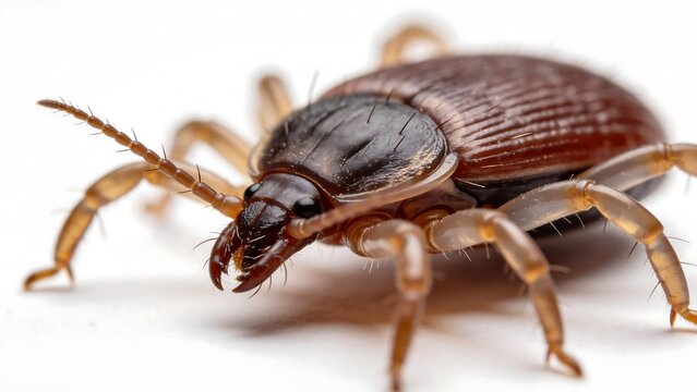 Closeup of a brown beetle