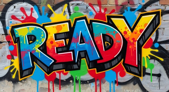 Vibrant Graffiti Artwork with Colorful Letters.