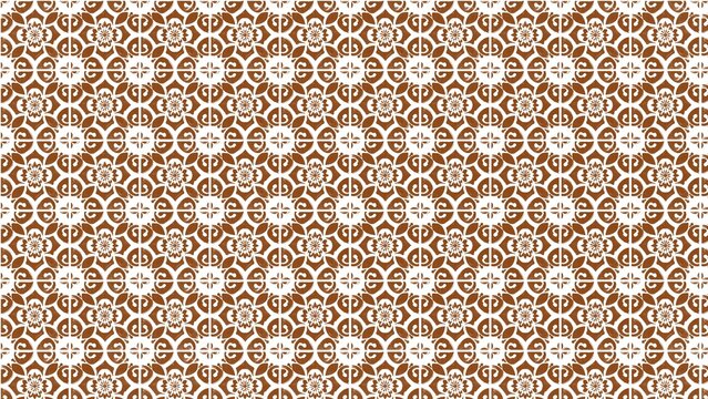 Seamless traditional brown and white encaustic tile pattern background design