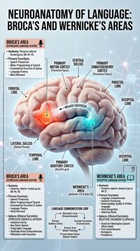 Neuroanatomy of Language: Broca's Area and Wernicke's Areas in Human Brain Function and Structure Illustrated