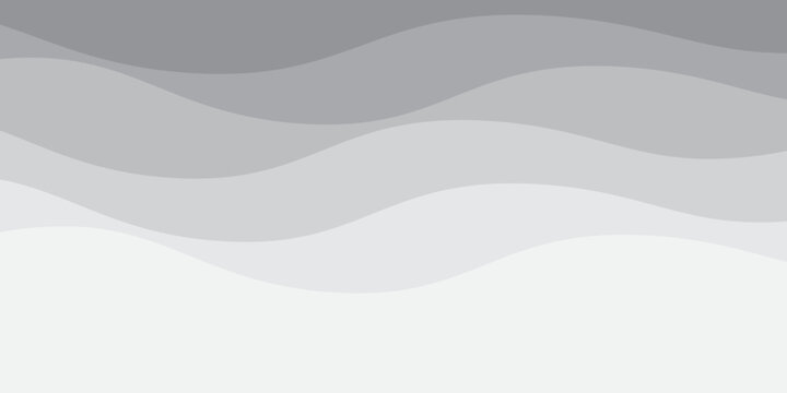 Abstract grey monochromatic wavy background with layered fluid shapes