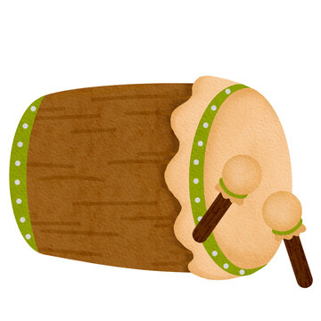 Traditional Bedug Drum Illustration for Ramadan Islamic Celebration